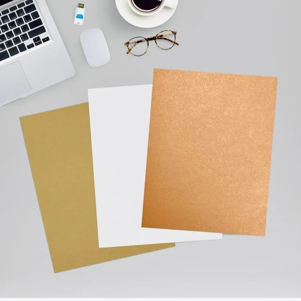 LUXPaper Copper Metallic Gold Glitter Cardstock Paper 50 pgs. 80 lb. 8.5”x11”